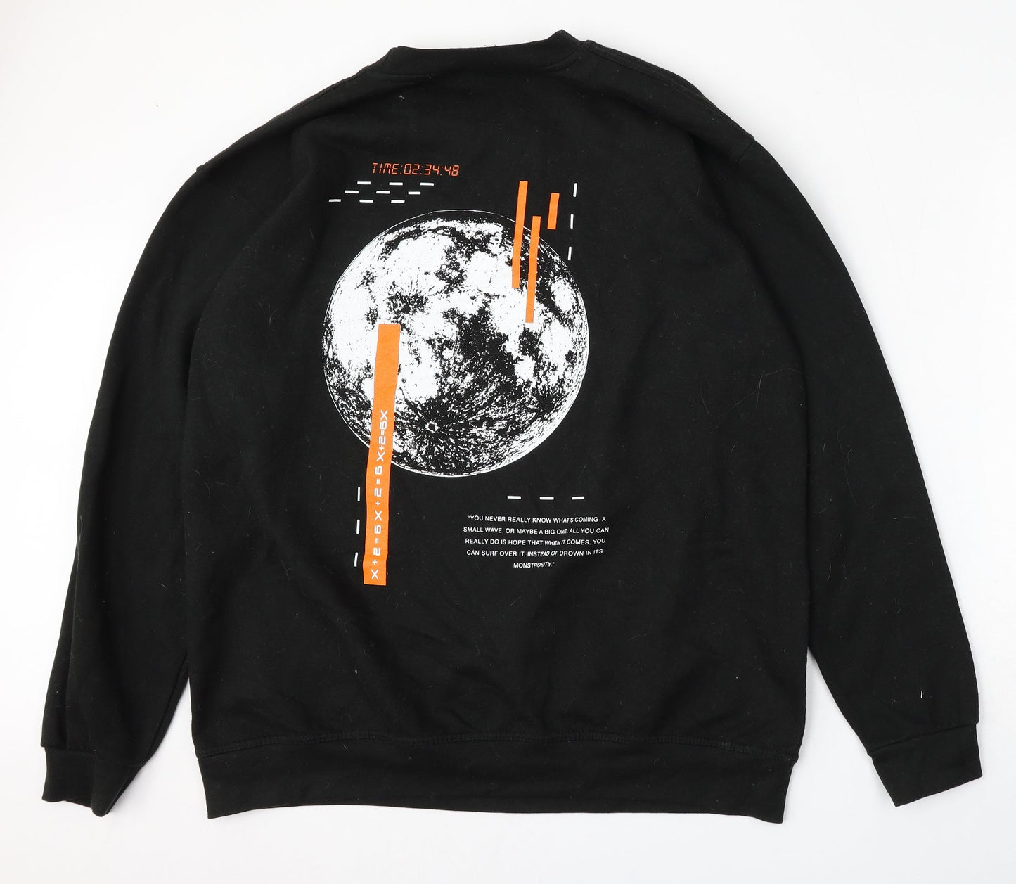 Mens UK Size L boohooMAN Black Pullover Sweatshirt