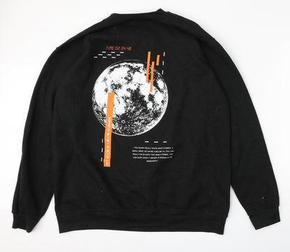 Mens UK Size L boohooMAN Black Pullover Sweatshirt