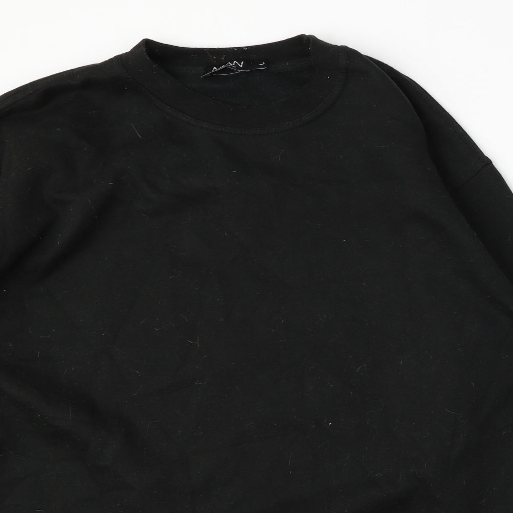 Mens UK Size L boohooMAN Black Pullover Sweatshirt