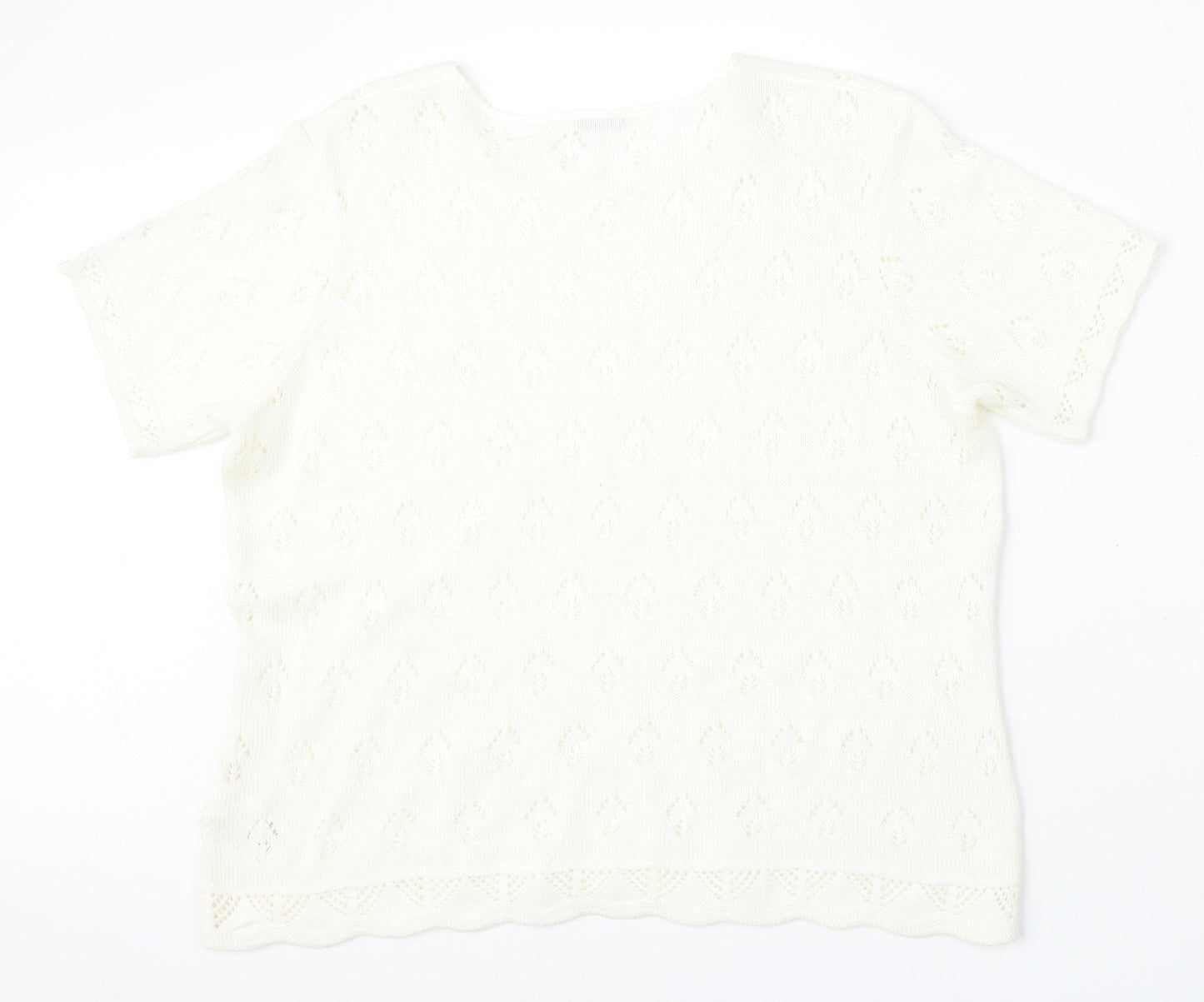 Womens UK Size 18 Marks and Spencer White Pullover Jumper