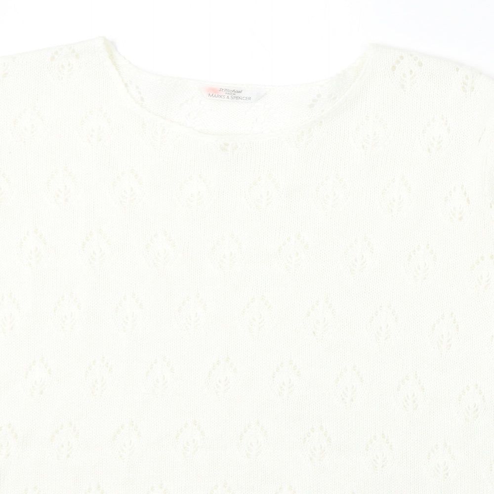 Womens UK Size 18 Marks and Spencer White Pullover Jumper
