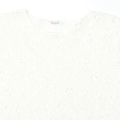 Womens UK Size 18 Marks and Spencer White Pullover Jumper