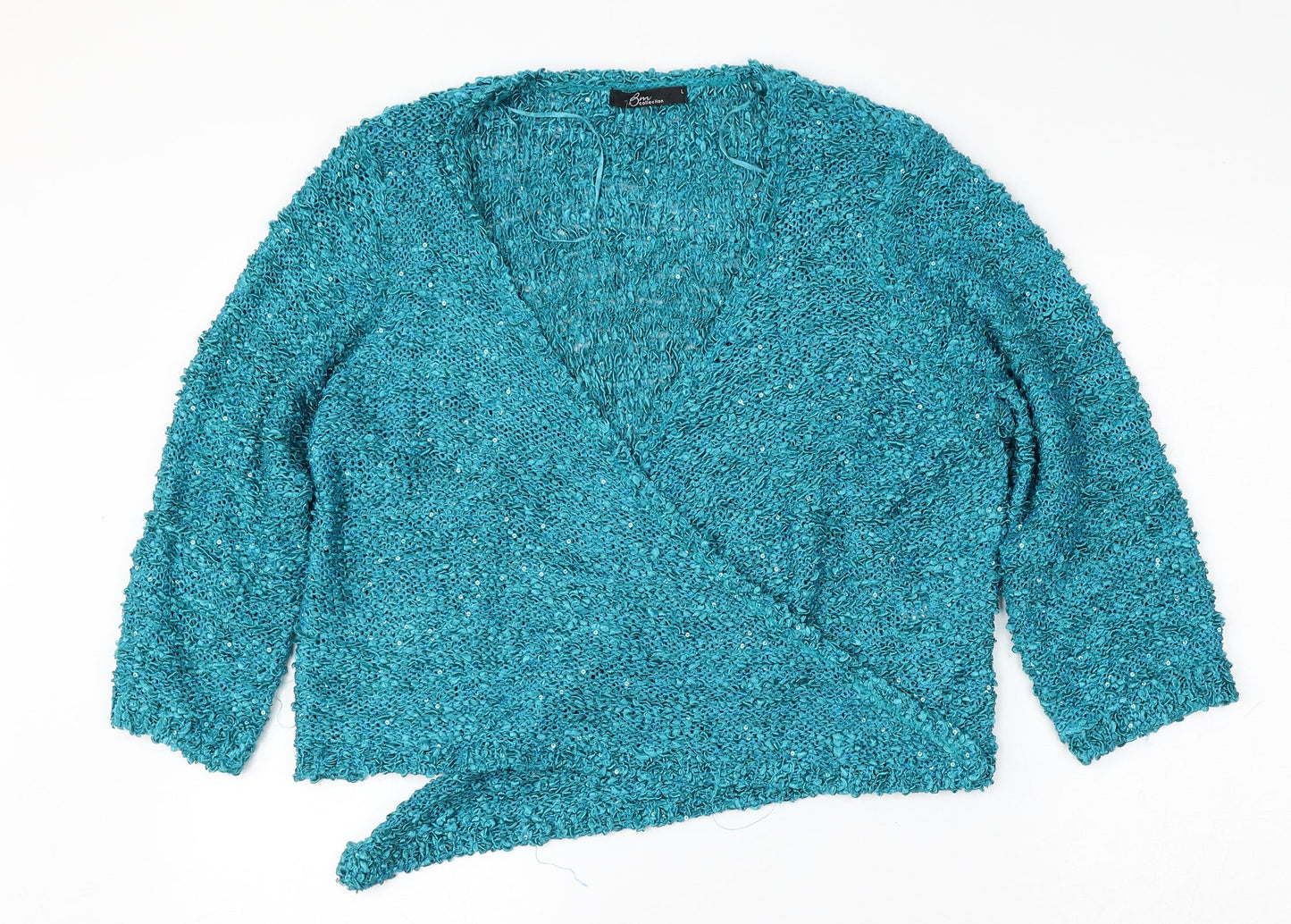 Womens UK Size L BM Collection Blue Cardigan Jumper