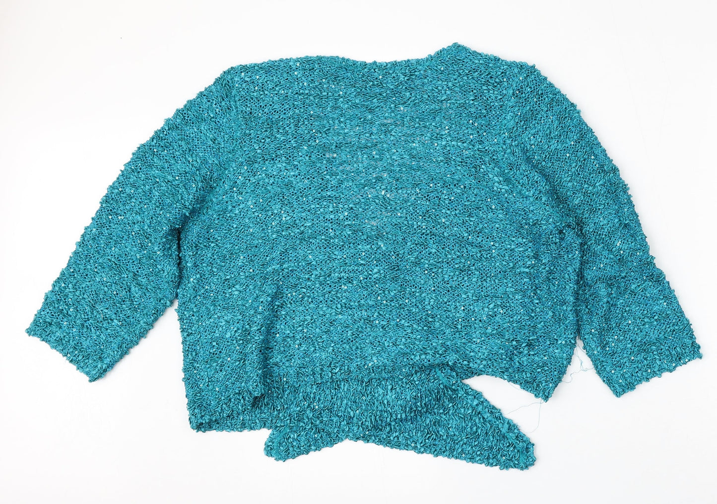 Womens UK Size L BM Collection Blue Cardigan Jumper