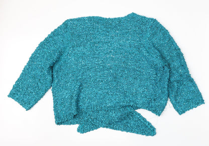 Womens UK Size L BM Collection Blue Cardigan Jumper