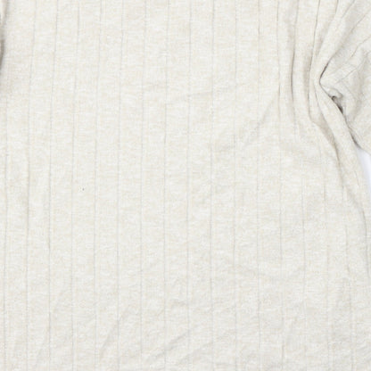F&F Womens Beige Round Neck  Polyester Pullover Jumper Size 10