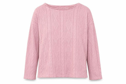 Bonmarché Womens Pink Round Neck Polyester Pullover Jumper Size 10