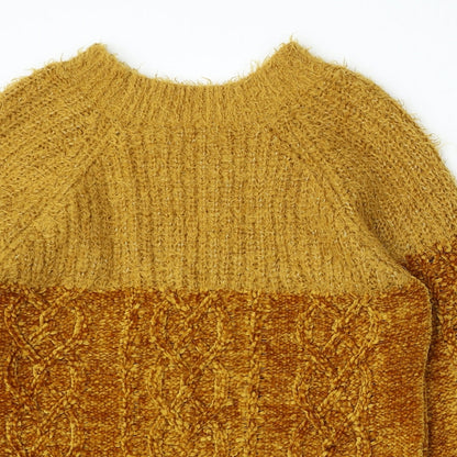 Womens UK Size M Papaya Yellow Pullover Jumper