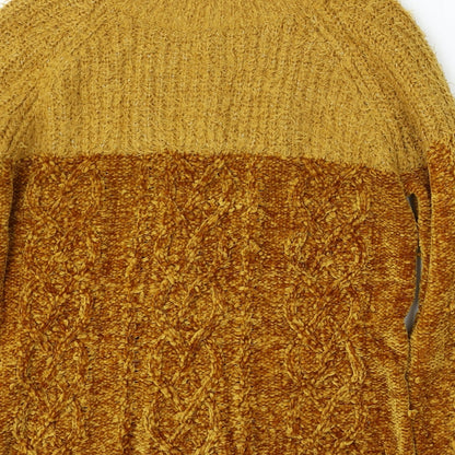 Womens UK Size M Papaya Yellow Pullover Jumper