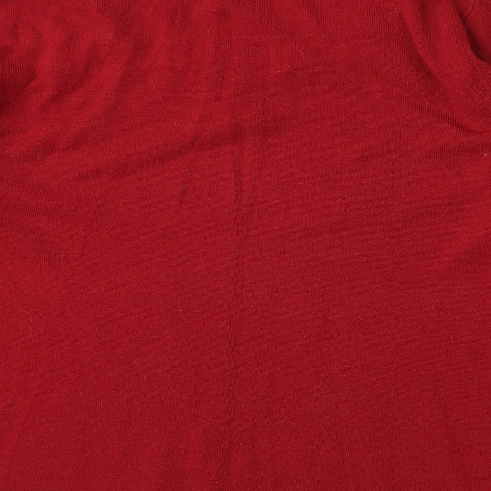 REFLECT knitwear Womens Red Round Neck  Acrylic Pullover Jumper Size S