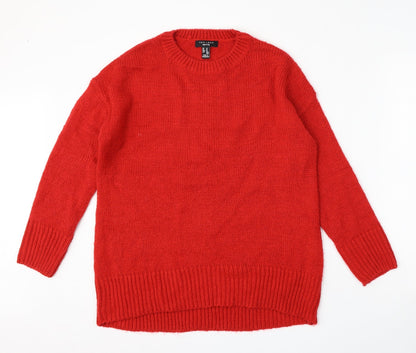 Womens UK Size M New Look Red Pullover Jumper
