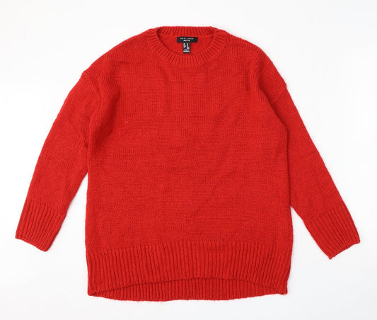 Womens UK Size M New Look Red Pullover Jumper