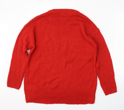 Womens UK Size M New Look Red Pullover Jumper