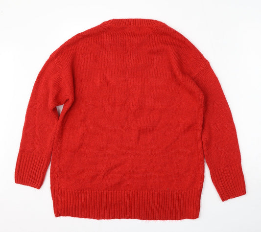 Womens UK Size M New Look Red Pullover Jumper