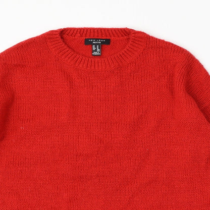 Womens UK Size M New Look Red Pullover Jumper
