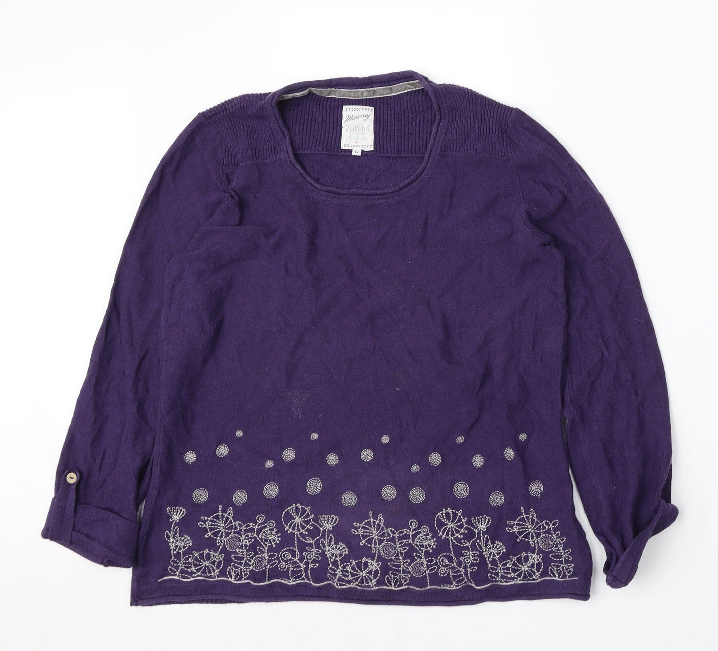 Womens UK Size 12 Peacocks Purple Pullover Jumper