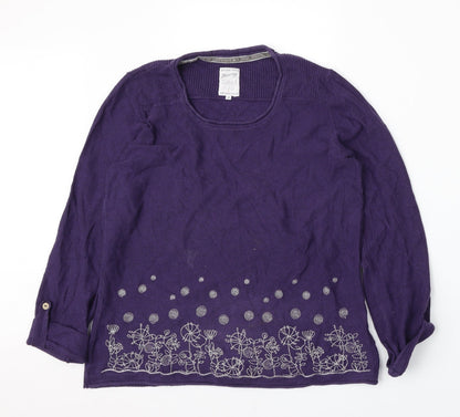 Womens UK Size 12 Peacocks Purple Pullover Jumper