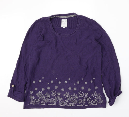 Womens UK Size 12 Peacocks Purple Pullover Jumper