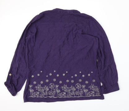 Womens UK Size 12 Peacocks Purple Pullover Jumper
