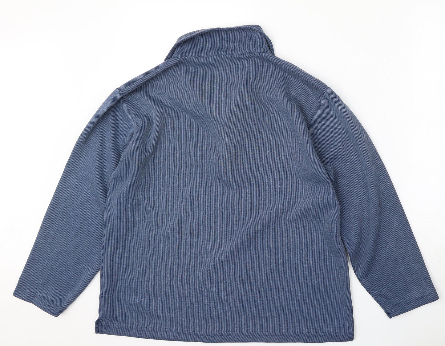Editions Womens Blue  Polyester Pullover Sweatshirt Size L  Button