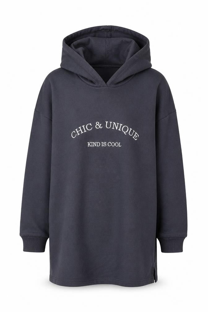 Front view of George girls’ blue polyester pullover hoodie, size 5-6, years