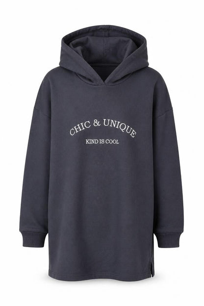 Front view of George girls’ blue polyester pullover hoodie, size 5-6, years