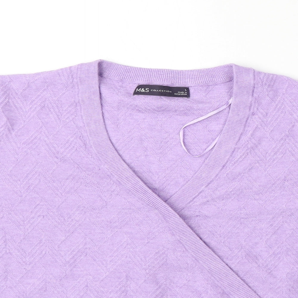 Womens UK Size L Marks and Spencer Purple Pullover Jumper