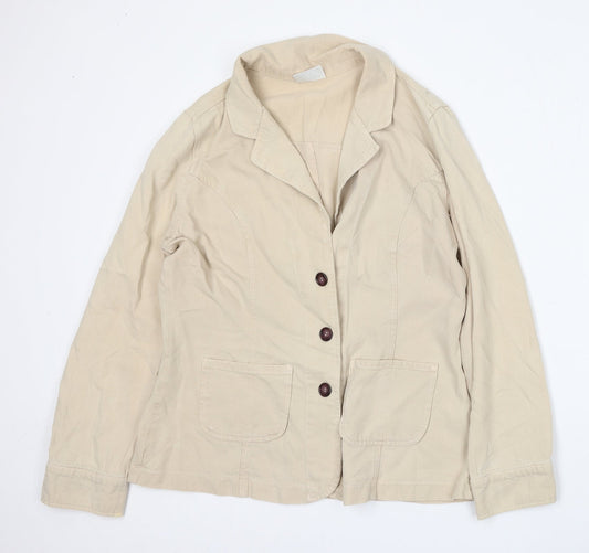 Classics Womens Beige   Jacket  Size 14  Button
