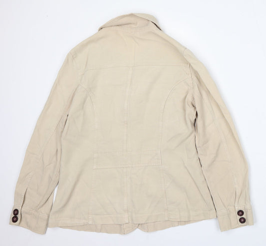 Classics Womens Beige   Jacket  Size 14  Button
