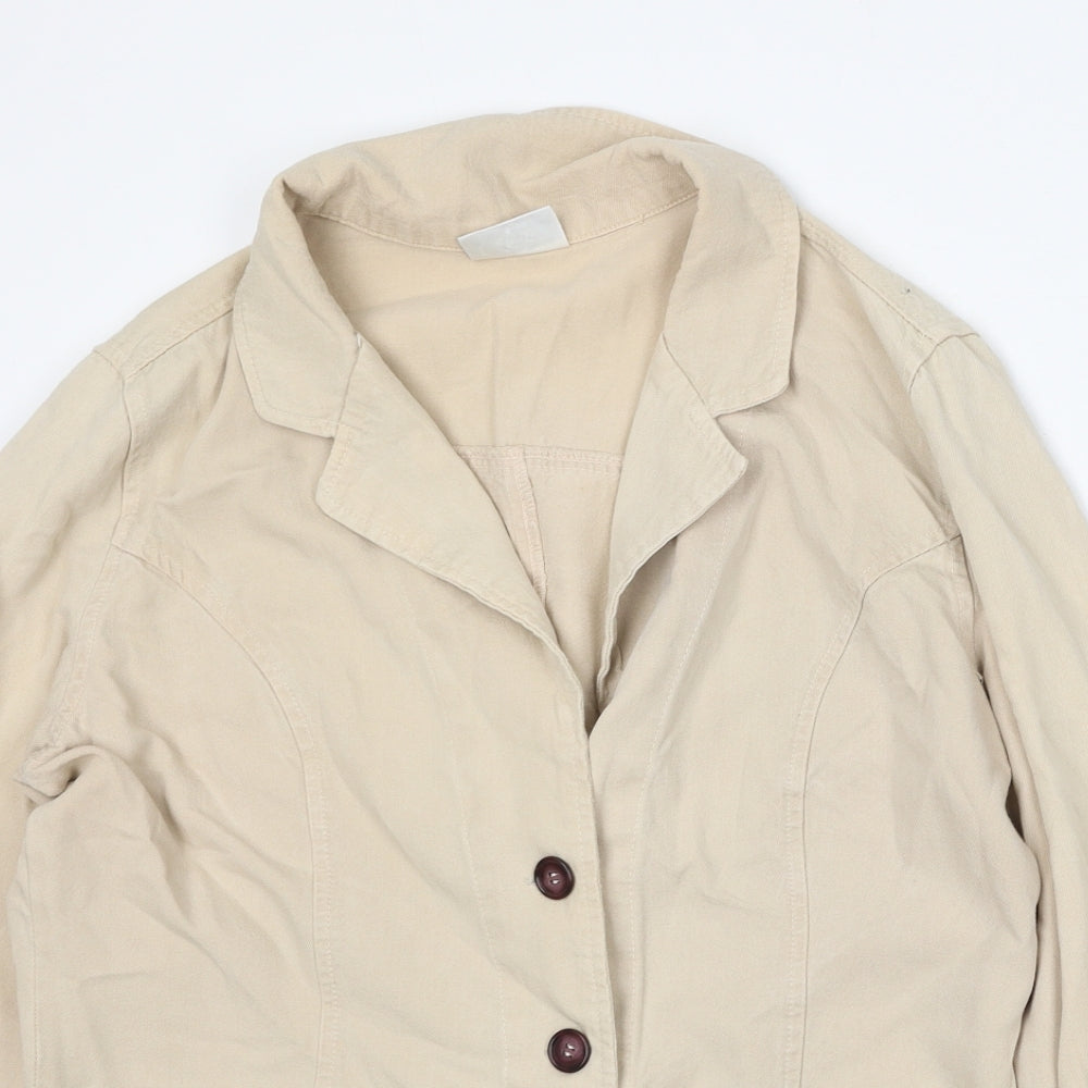 Classics Womens Beige   Jacket  Size 14  Button