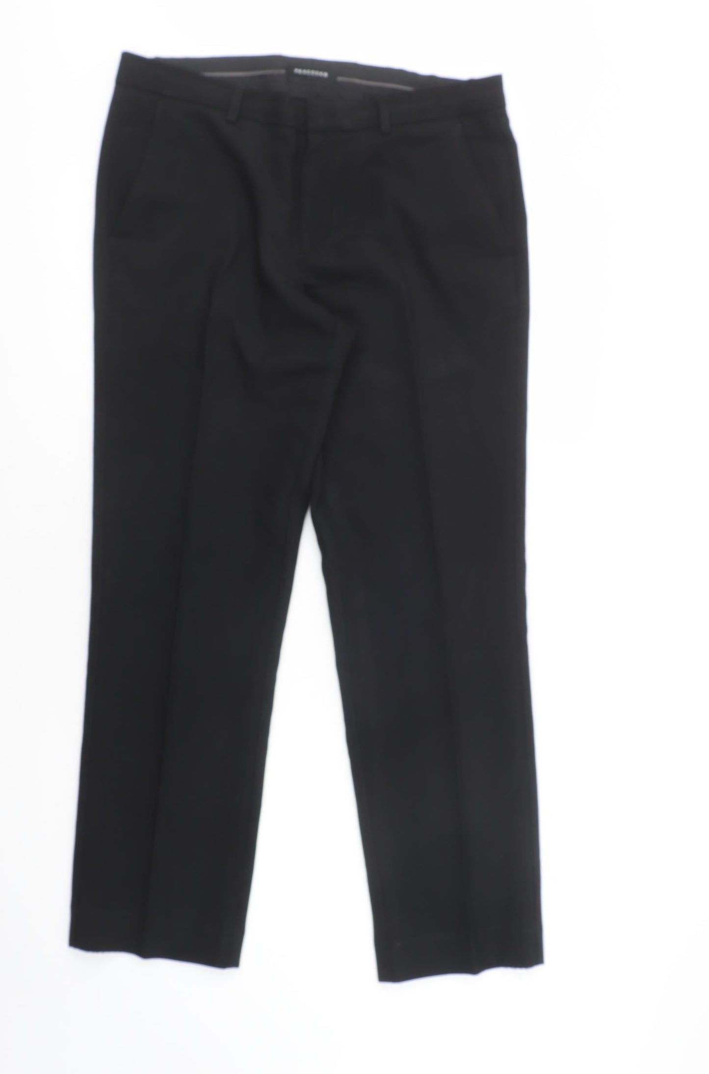 Peacocks Mens Black  Polyester Dress Pants Trousers Size 32 in L30 in Regular Buckle