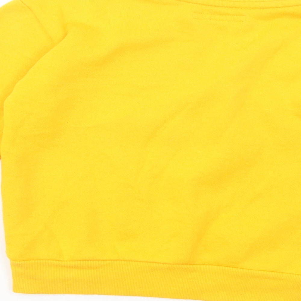 Brand and care label for Primark girls’ yellow polyester pullover sweatshirt, size 9-10, years pullover - nyc