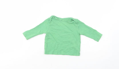 Cherokee Baby Green  Cotton Basic T-Shirt Size 3-6 Months Crew Neck Pullover