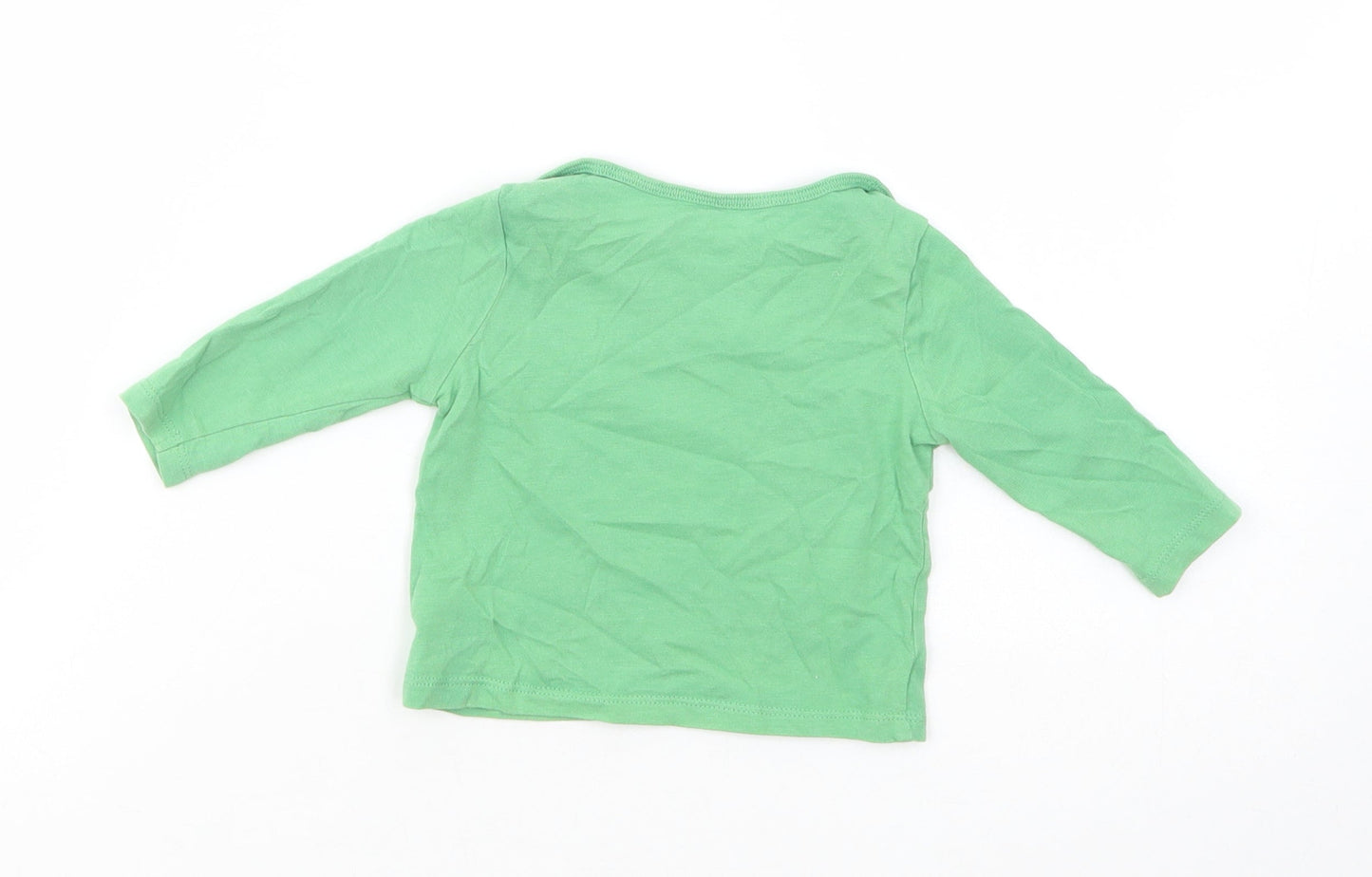 Cherokee Baby Green  Cotton Basic T-Shirt Size 3-6 Months Crew Neck Pullover
