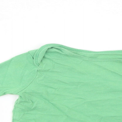 Cherokee Baby Green  Cotton Basic T-Shirt Size 3-6 Months Crew Neck Pullover