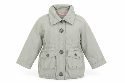Front view of Gap Baby Green Basic Coat Coat, size 12-18, Months Button
