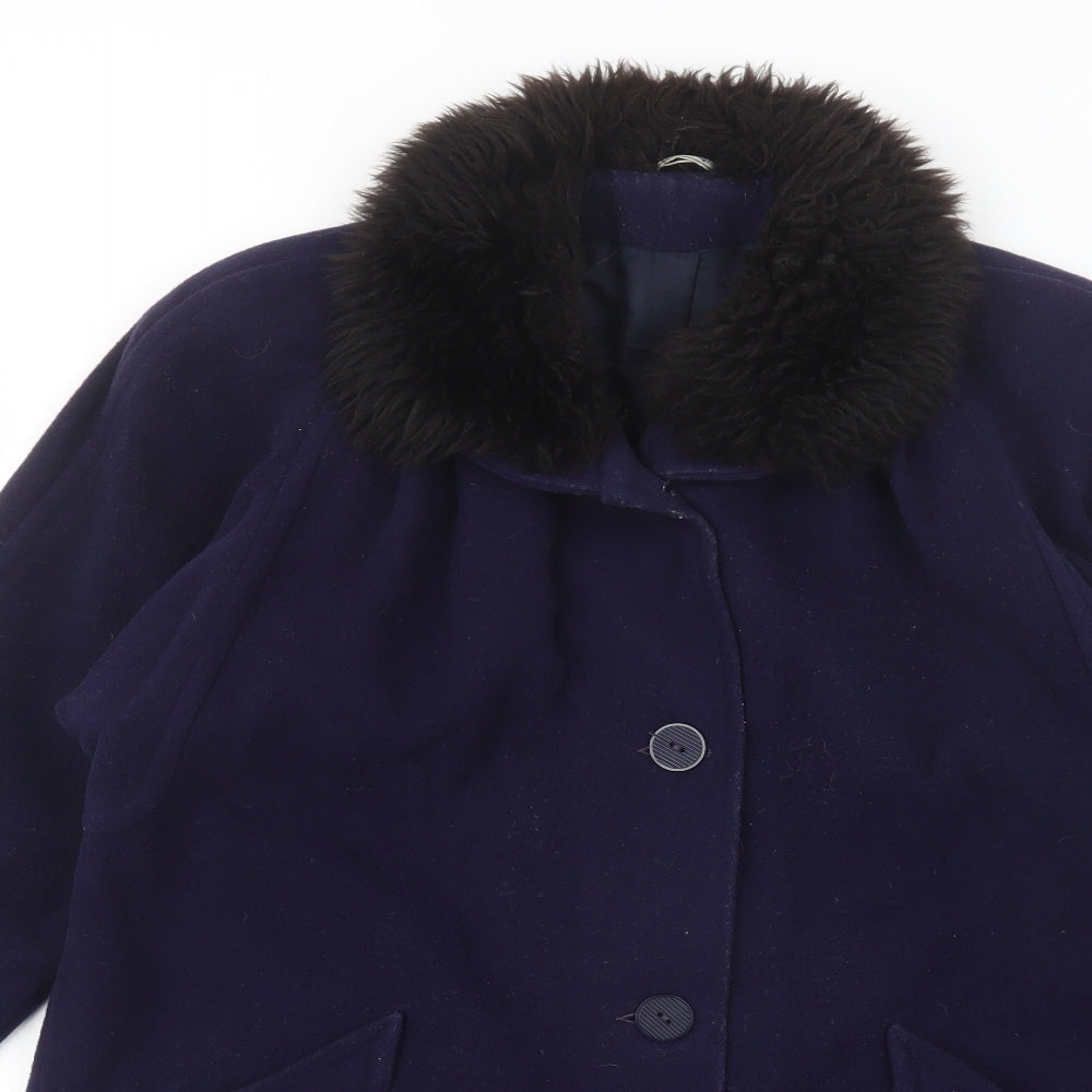 Klass Womens Blue   Pea Coat Coat Size 12  Button