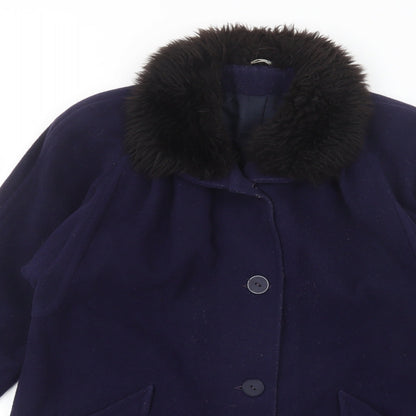 Klass Womens Blue   Pea Coat Coat Size 12  Button