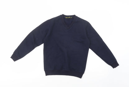 GW Class Boys Blue  Cotton Pullover Sweatshirt Size 7-8 Years  Pullover - School Wear