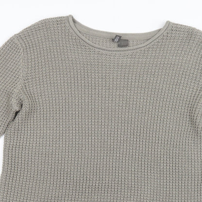 Womens UK Size M H&M Green Tunic Jumper