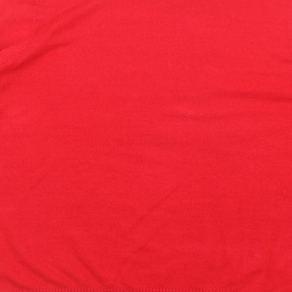 ESMARA Womens Red Crew Neck  Acrylic Pullover Jumper Size 14   - Let It Snow