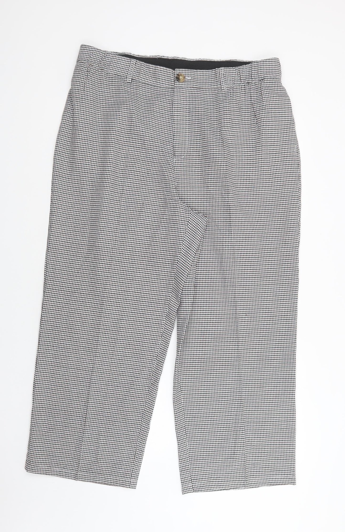 SheIn Womens Grey Check Polyester Dress Pants Trousers Size 3XL L28 in Regular Button
