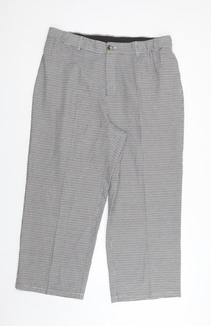 SheIn Womens Grey Check Polyester Dress Pants Trousers Size 3XL L28 in Regular Button