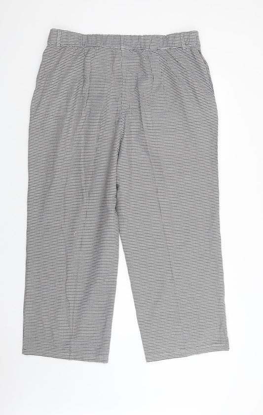 SheIn Womens Grey Check Polyester Dress Pants Trousers Size 3XL L28 in Regular Button