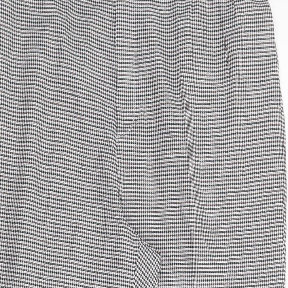 SheIn Womens Grey Check Polyester Dress Pants Trousers Size 3XL L28 in Regular Button