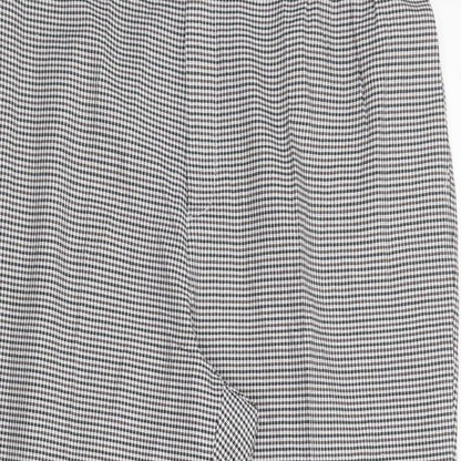 SheIn Womens Grey Check Polyester Dress Pants Trousers Size 3XL L28 in Regular Button