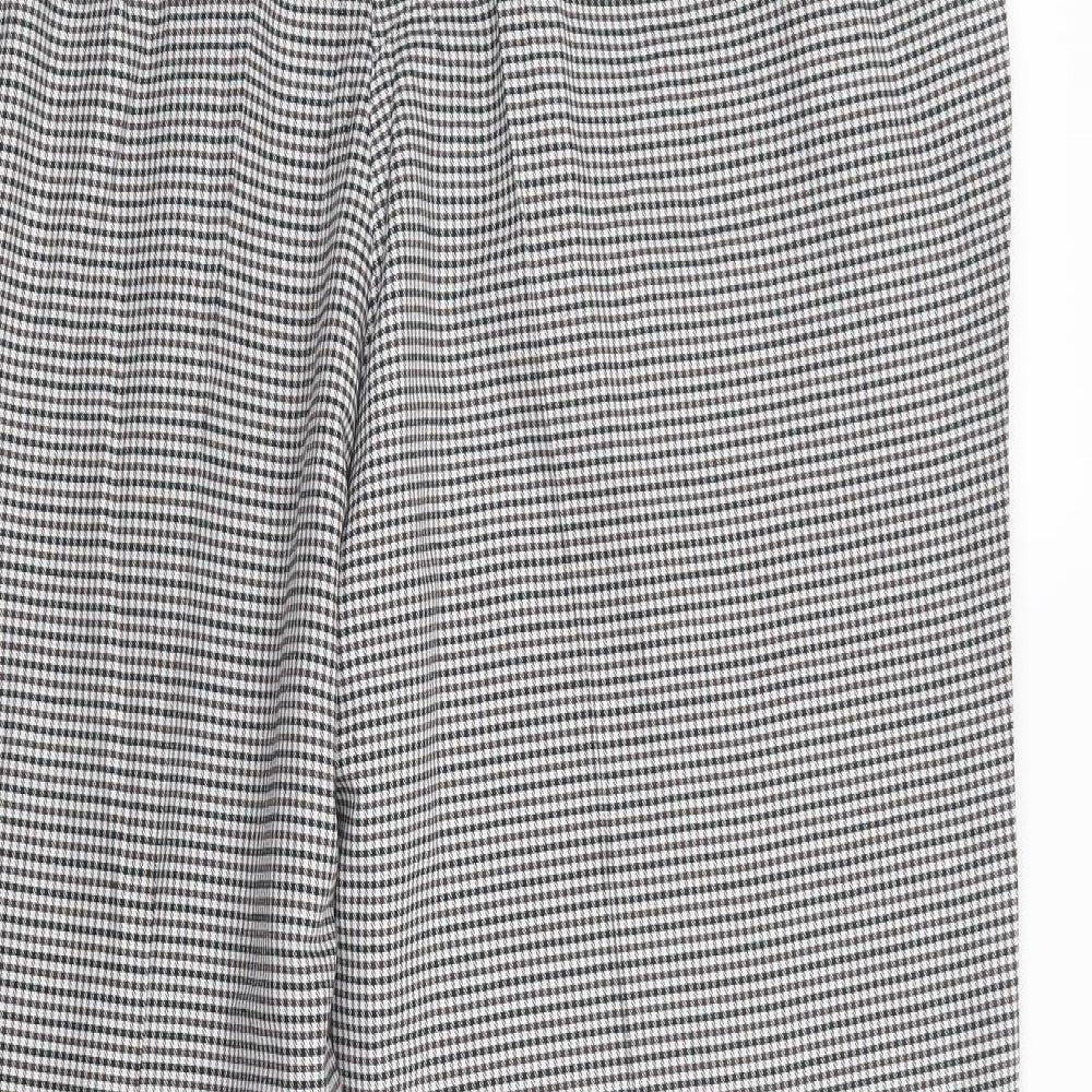SheIn Womens Grey Check Polyester Dress Pants Trousers Size 3XL L28 in Regular Button