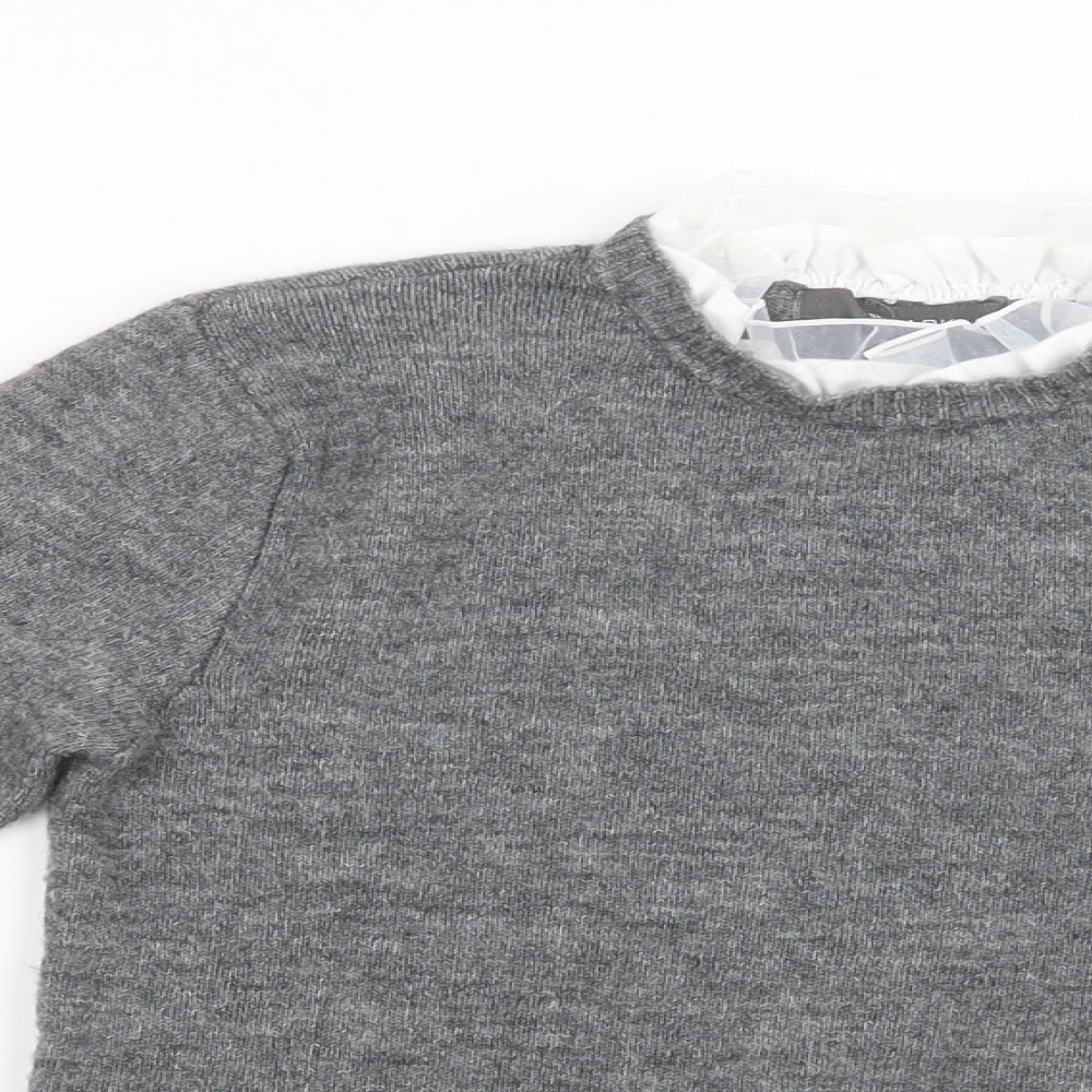 Primark Womens Grey Collared  Polyester Pullover Jumper Size 4