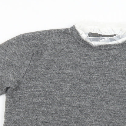 Primark Womens Grey Collared  Polyester Pullover Jumper Size 4