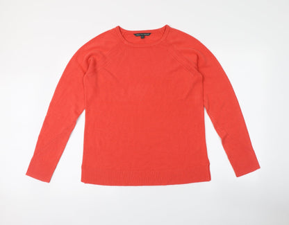 Womens UK Size 14 KNITWEAR Red Henley Jumper